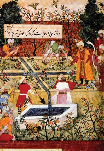 historia-emperador-mogol-babur-supervisa-la-creacion-de-un-jardin-a