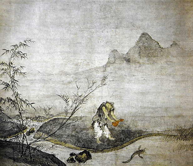 japon-elementos-hyonen-zu-por-josetsu-la-captura-de-un-pez-gato-con-una-calabaza-por-josetsu