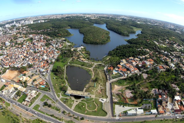 Imagem aérea do Parque de Pituaçu em Salvador. Foto: Manu Dias/SECOM